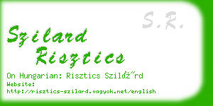 szilard risztics business card